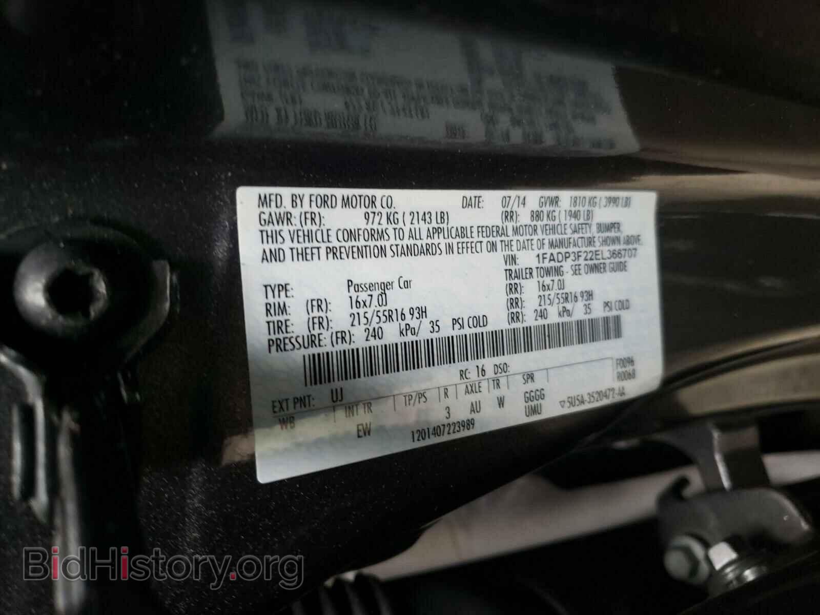 2014 FORD FOCUS - VIN: 1FADP3F22EL366707 - Photo 10