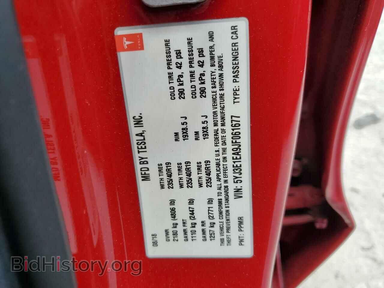2018 TESLA MODEL 3 - VIN: 5YJ3E1EA9JF061677 - Фото 12