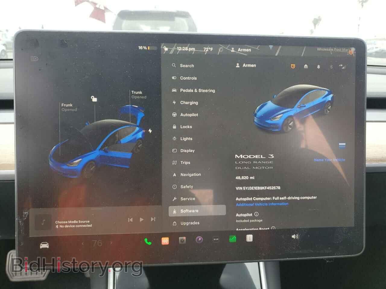 2019 TESLA MODEL 3 - VIN: 5YJ3E1EB9KF452578 - Фото 9
