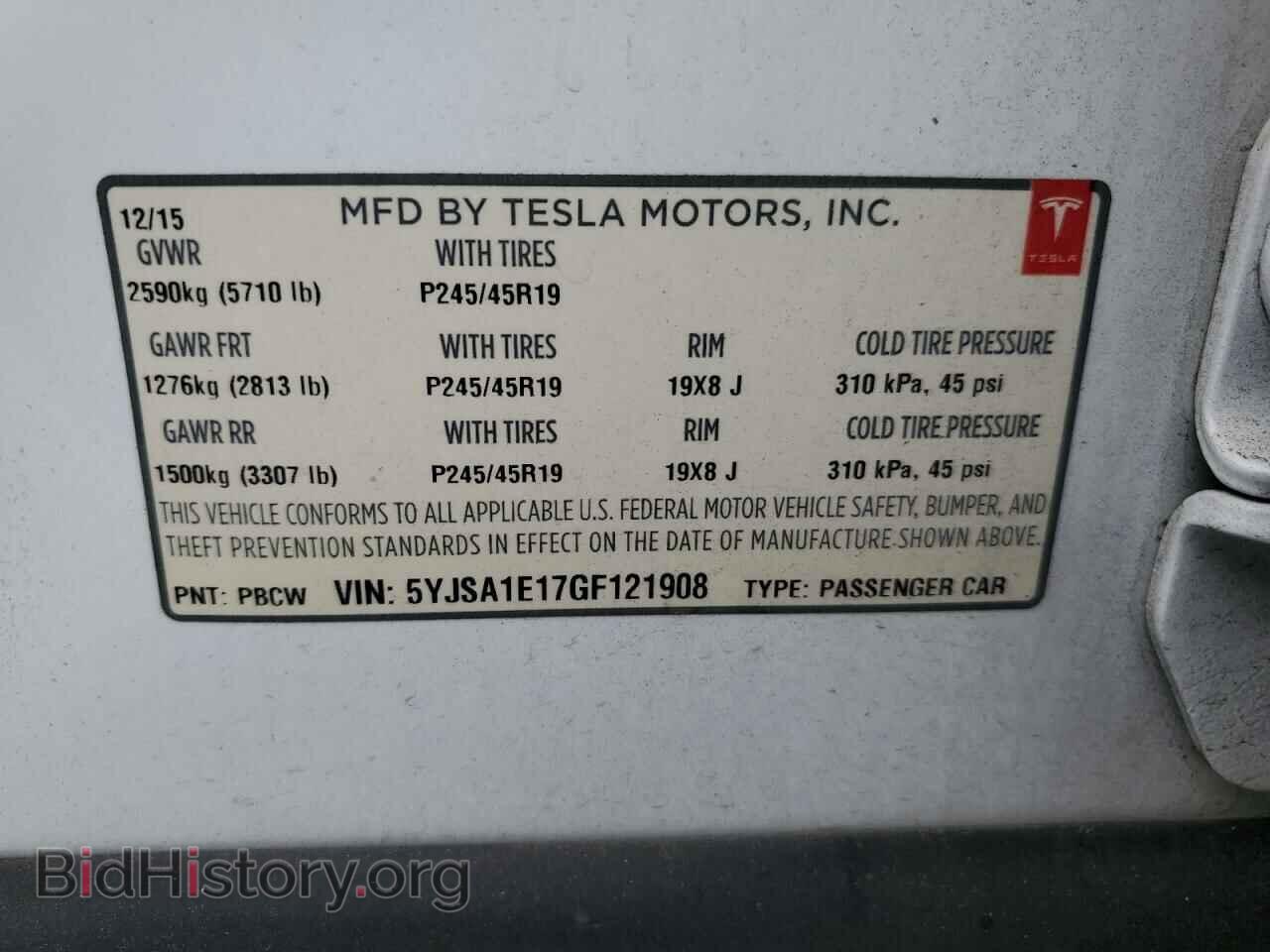 2016 TESLA MODEL S - VIN: 5YJSA1E17GF121908 - Фото 12