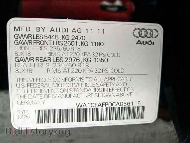 2012 AUDI Q5 - VIN: WA1CFAFP0CA056115 - Фото 10
