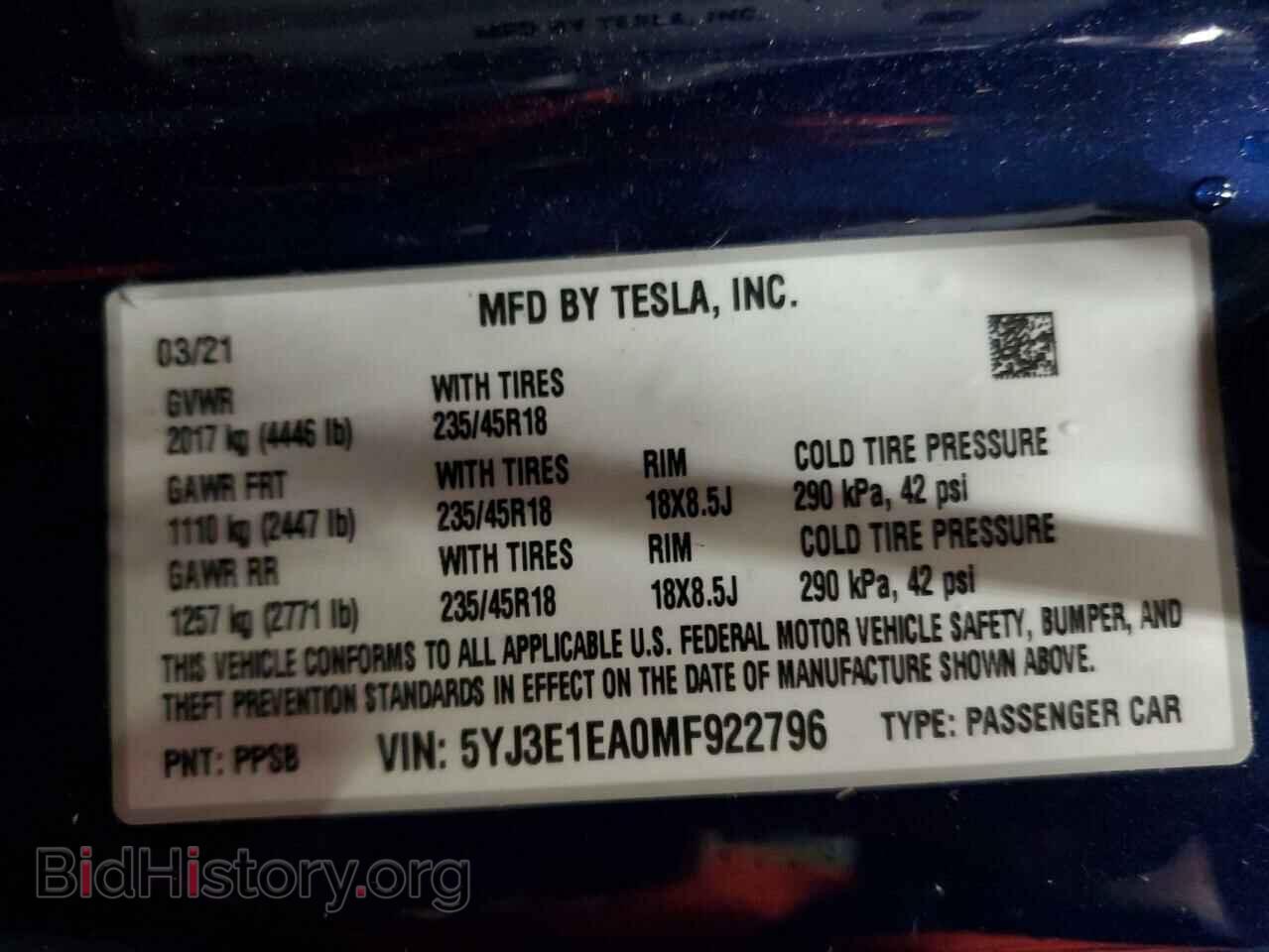 2021 TESLA MODEL 3 - VIN: 5YJ3E1EA0MF922796 - Photo 13