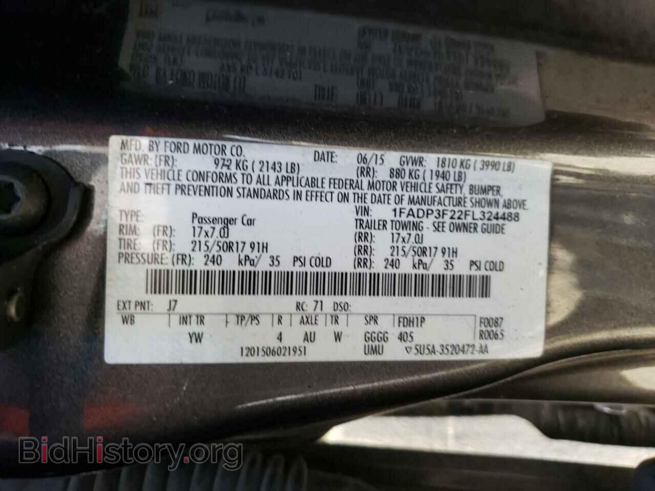 2015 FORD FOCUS - VIN: 1FADP3F22FL324488 - Фото 10