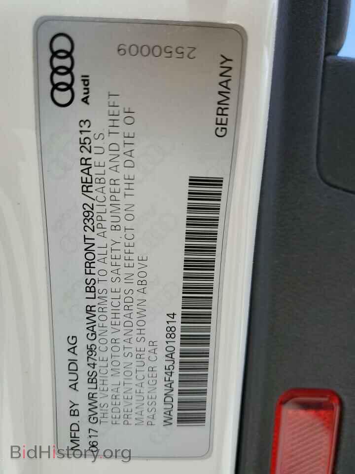 2018 AUDI A4 - VIN: WAUDNAF45JA018814 - Фото 12