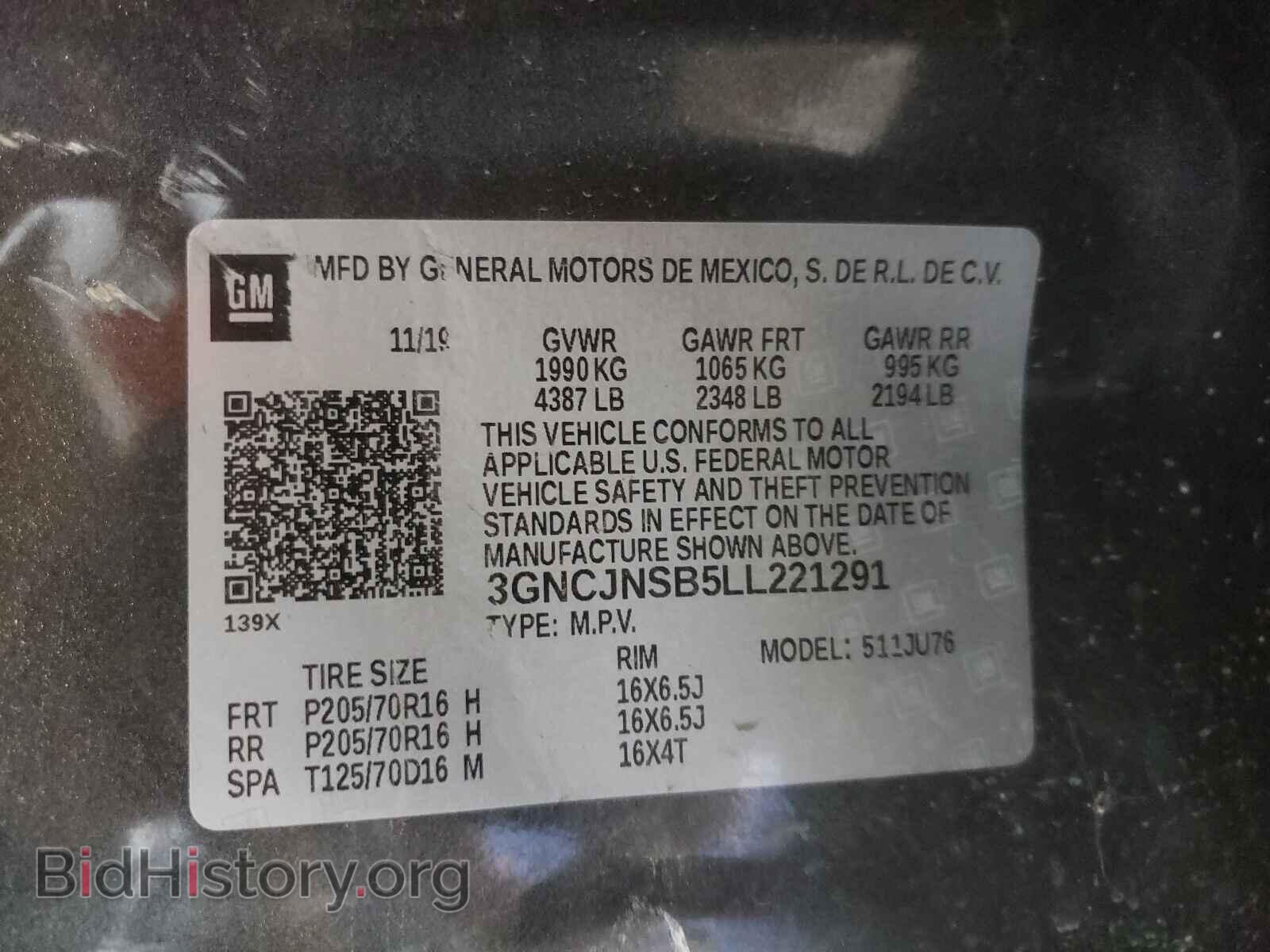 2020 CHEVROLET TRAX - VIN: 3GNCJNSB5LL221291 - Photo 10