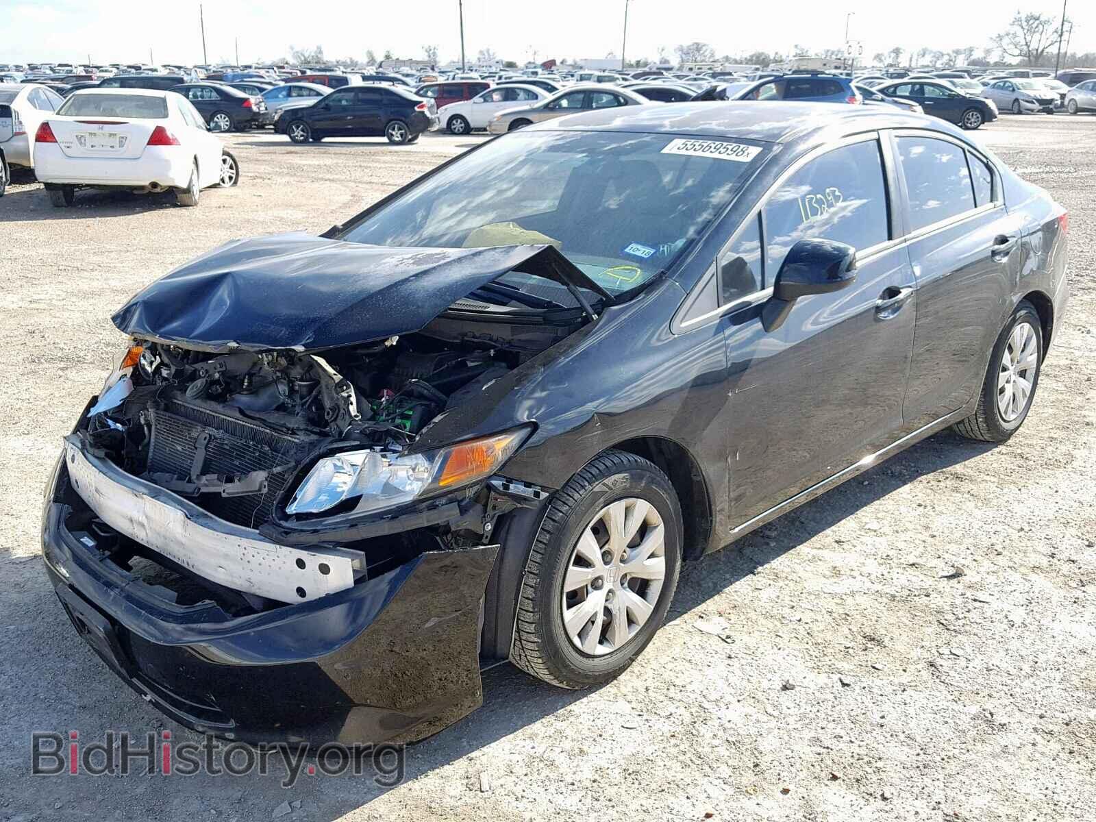 2012 HONDA CIVIC LX - VIN: 2HGFB2F57CH589150 - Фото 2