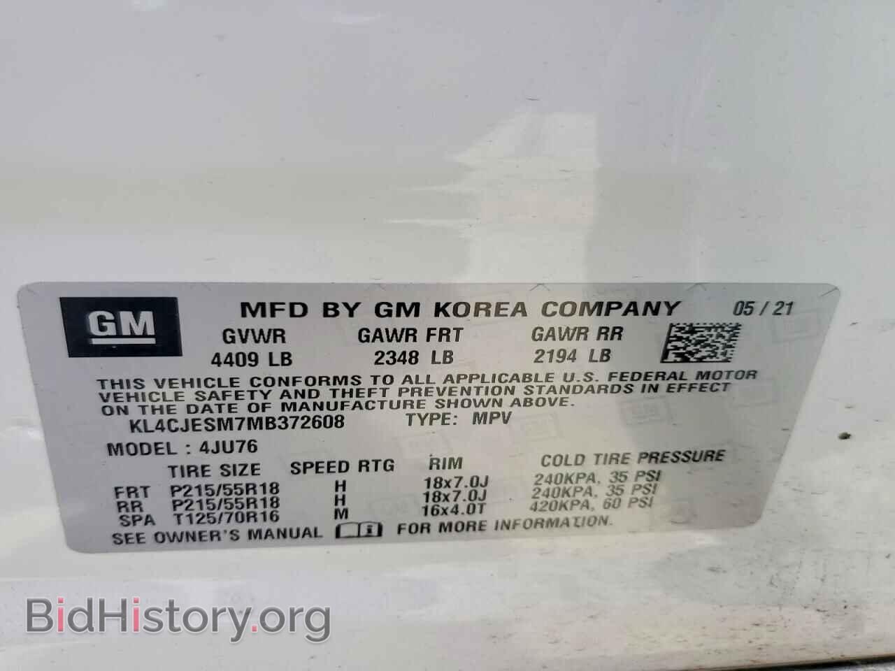 2021 BUICK ENCORE - VIN: KL4CJESM7MB372608 - Photo 14