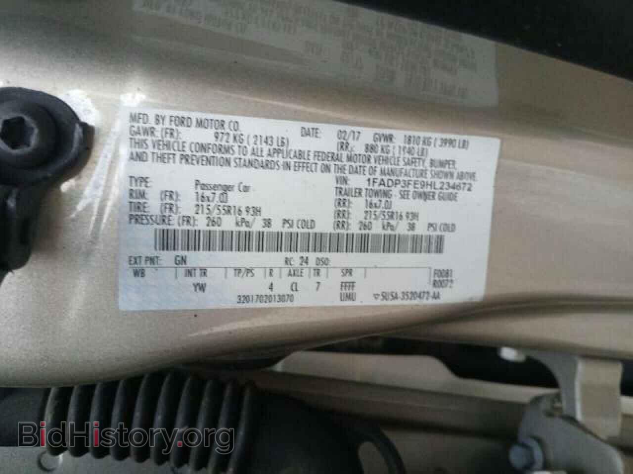 2017 FORD FOCUS - VIN: 1FADP3FE9HL234672 - Фото 10