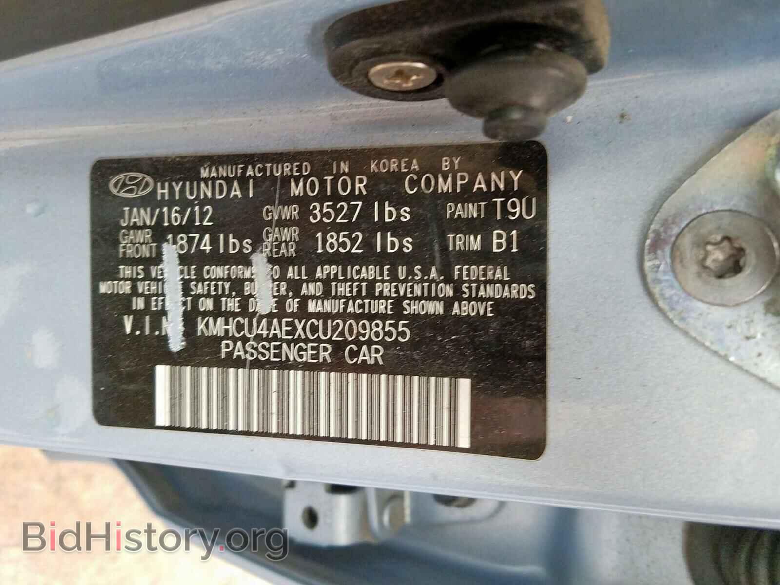 2012 HYUNDAI ACCENT - VIN: KMHCU4AEXCU209855 - Фото 10