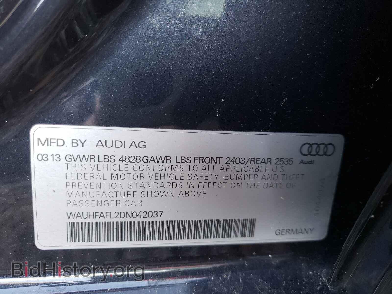 2013 AUDI A4 - VIN: WAUHFAFL2DN042037 - Фото 8
