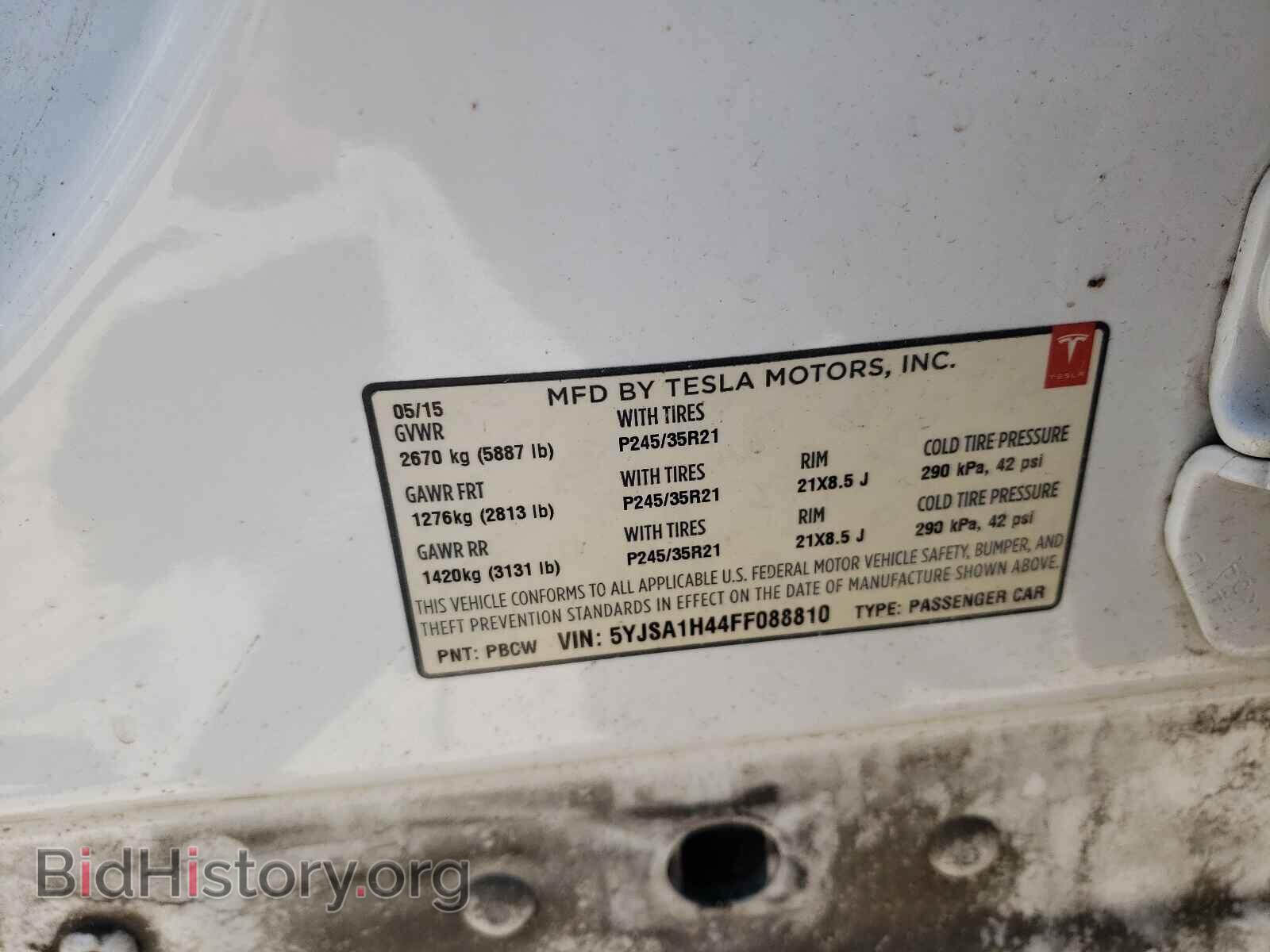 2015 TESLA MODEL S - VIN: 5YJSA1H44FF088810 - Photo 10