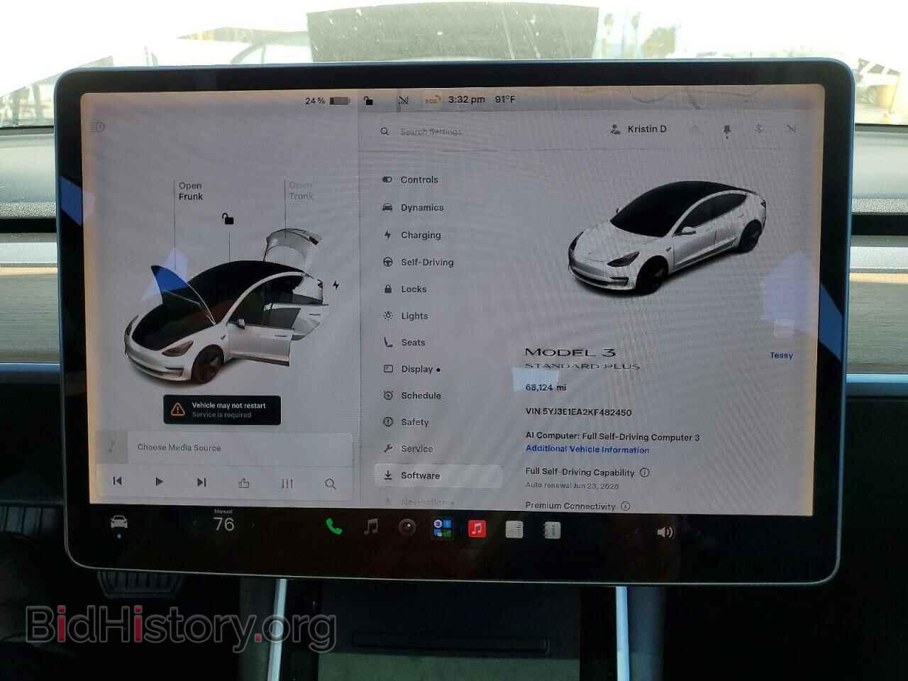 2019 TESLA MODEL 3 - VIN: 5YJ3E1EA2KF482450 - Фото 9