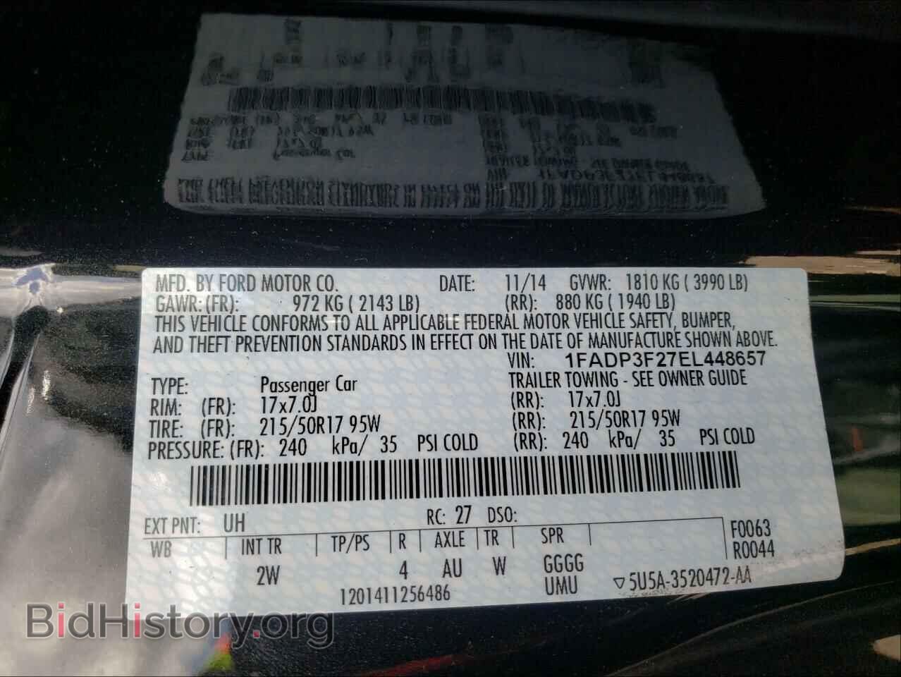 2014 FORD FOCUS - VIN: 1FADP3F27EL448657 - Фото 10