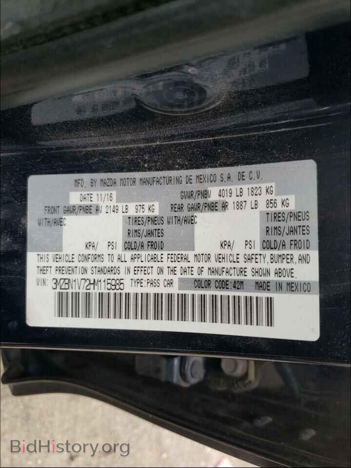 2017 MAZDA 3 - VIN: 3MZBN1V72HM115985 - Фото 10
