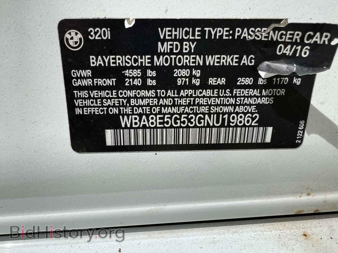 2016 BMW 3 SERIES - VIN: WBA8E5G53GNU19862 - Фото 10