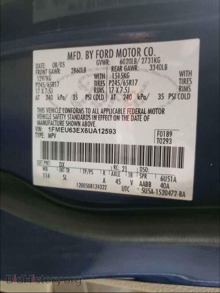2006 FORD EXPLORER - VIN: 1FMEU63EX6UA12593 - Фото 10