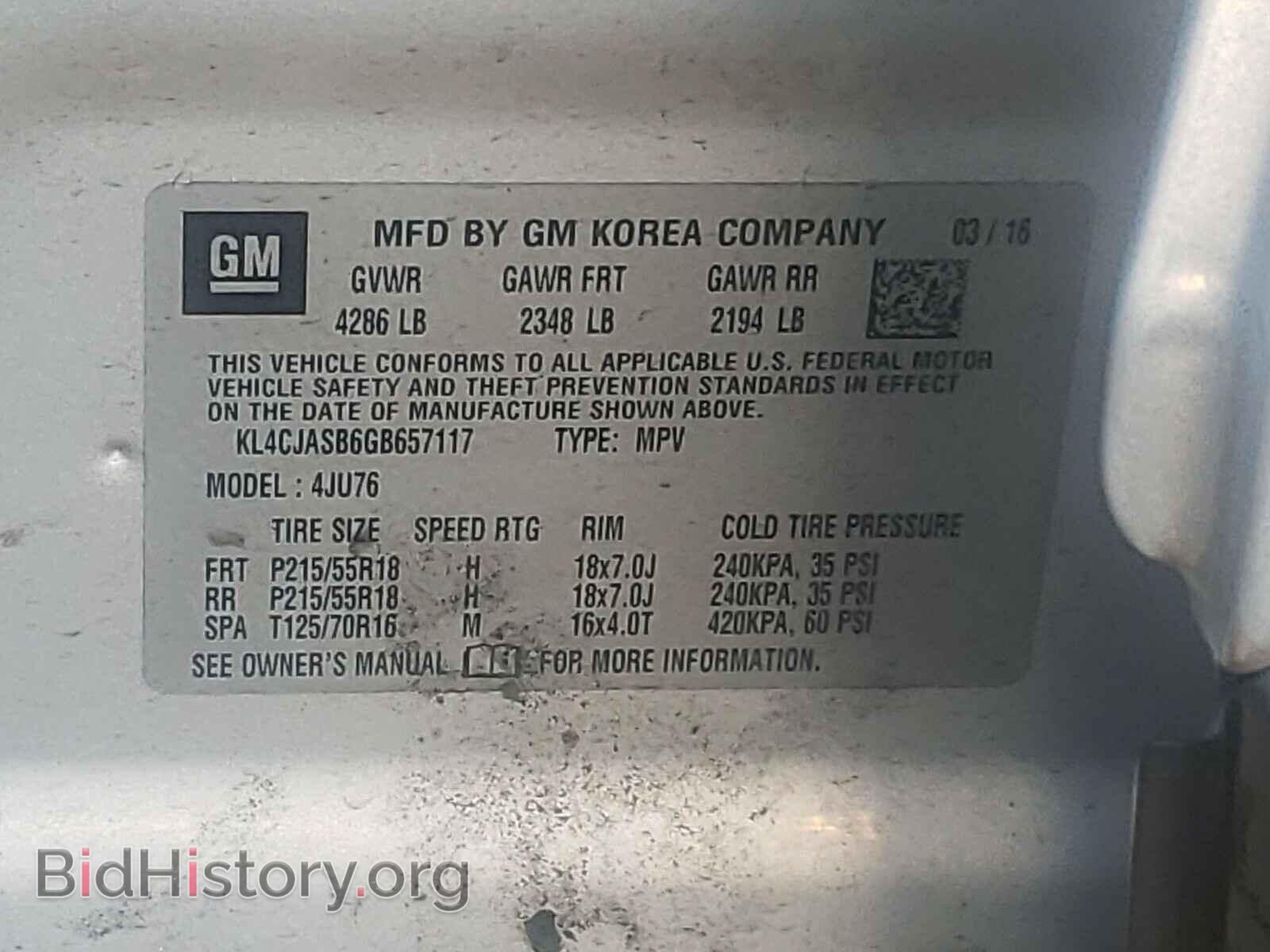 2016 BUICK ENCORE - VIN: KL4CJASB6GB657117 - Фото 2