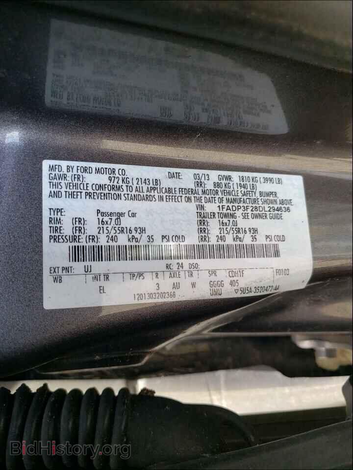 2013 FORD FOCUS - VIN: 1FADP3F28DL294636 - Фото 10