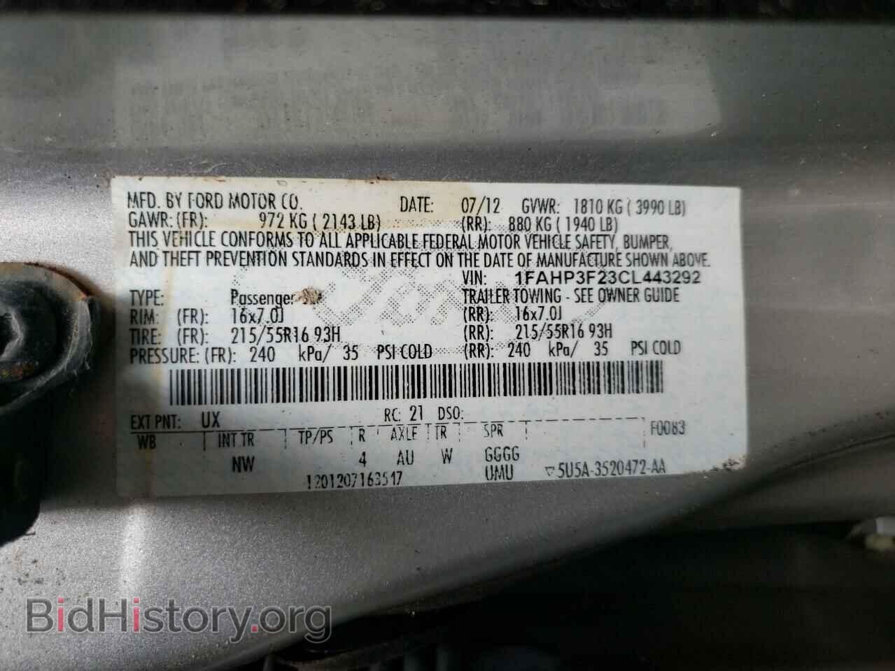 2012 FORD FOCUS - VIN: 1FAHP3F23CL443292 - Photo 10