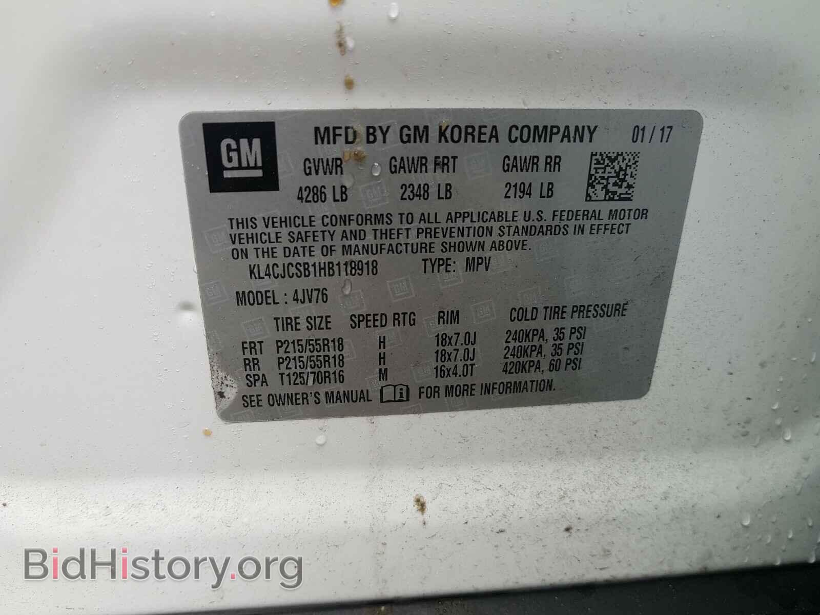 2017 BUICK ENCORE - VIN: KL4CJCSB1HB118918 - Photo 10