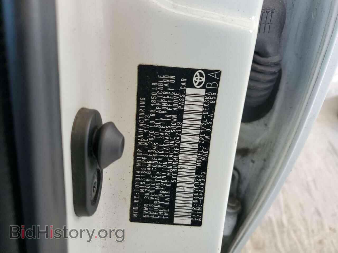 2014 TOYOTA COROLLA - VIN: 5YFBURHEXEP042139 - Фото 12