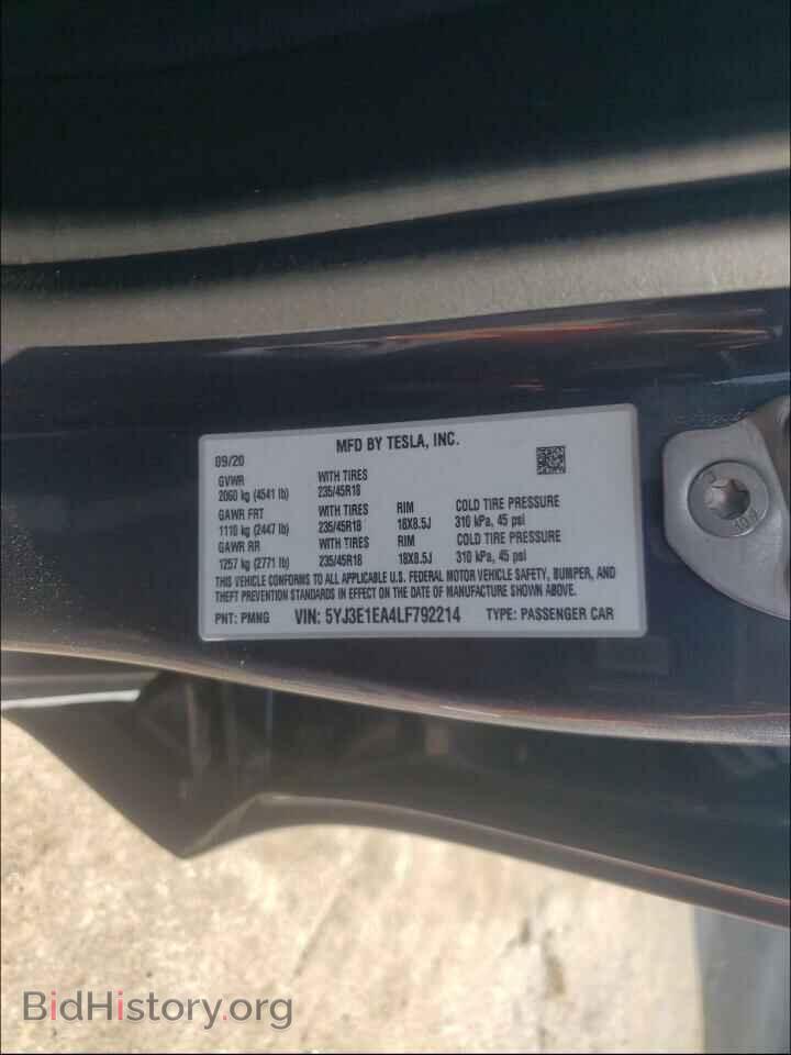 2020 TESLA MODEL 3 - VIN: 5YJ3E1EA4LF792214 - Photo 10