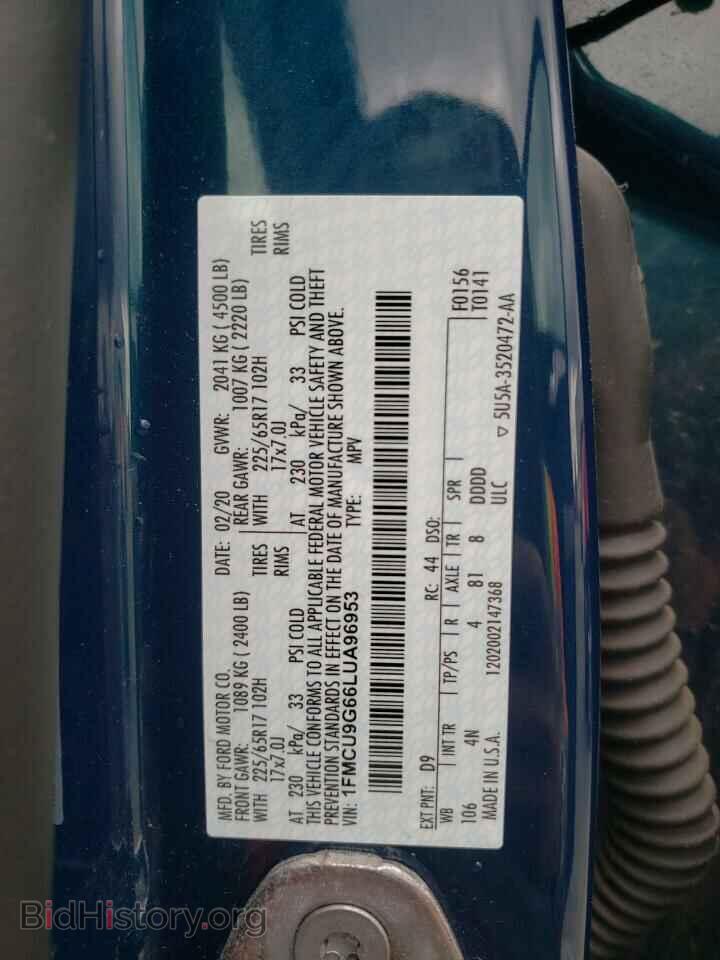 2020 FORD ESCAPE - VIN: 1FMCU9G66LUA96953 - Photo 13