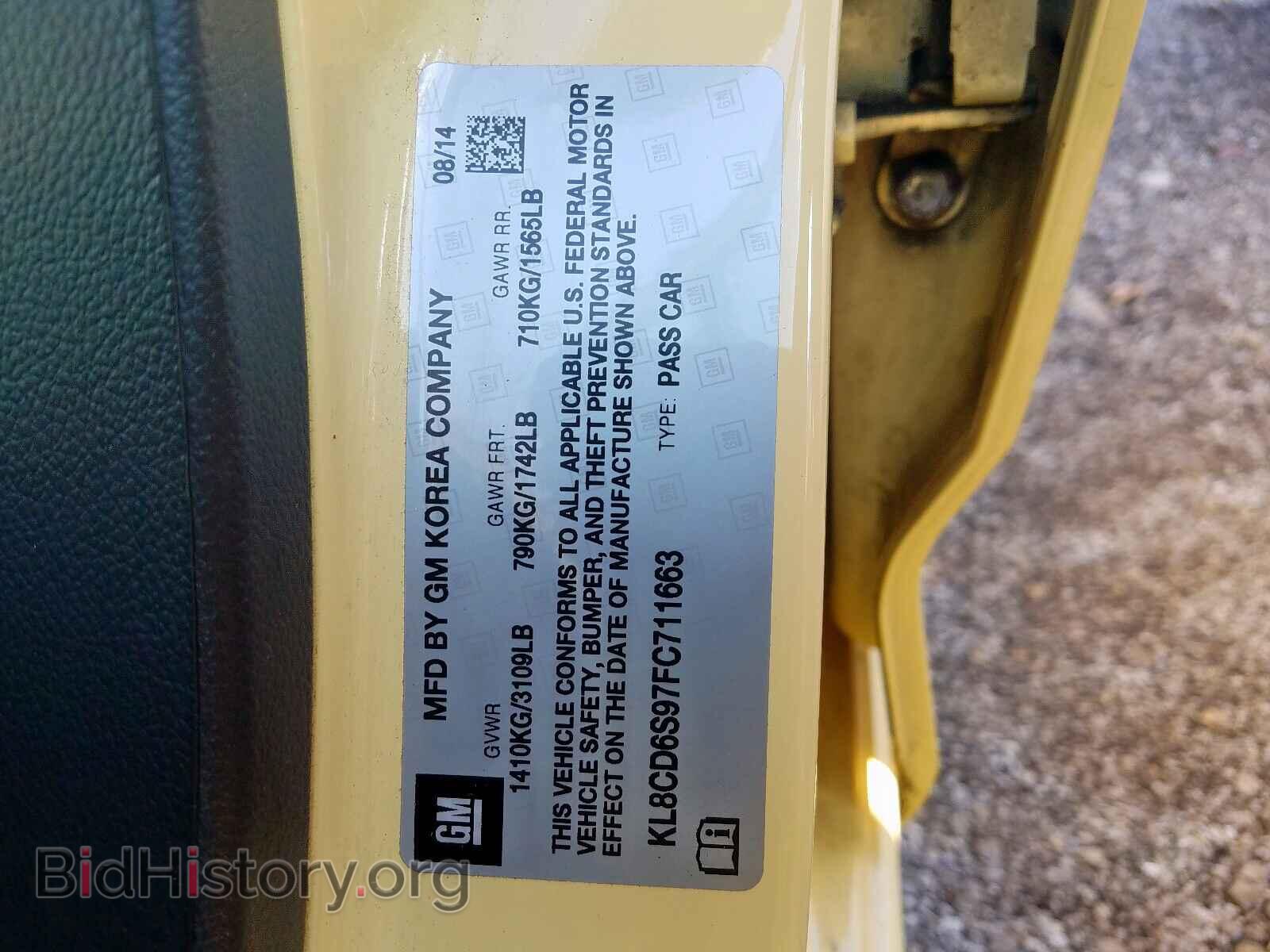 2015 CHEVROLET SPARK - VIN: KL8CD6S97FC711663 - Фото 10
