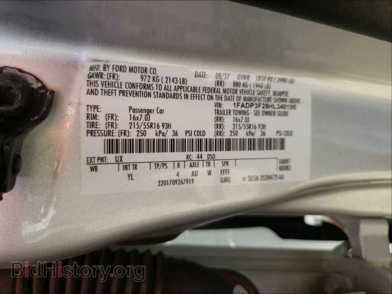 2017 FORD FOCUS - VIN: 1FADP3F28HL340195 - Фото 10