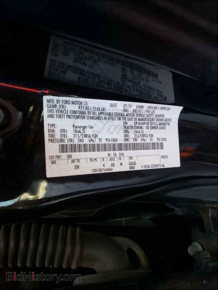 2012 FORD FOCUS - VIN: 1FAHP3F21CL469678 - Фото 10