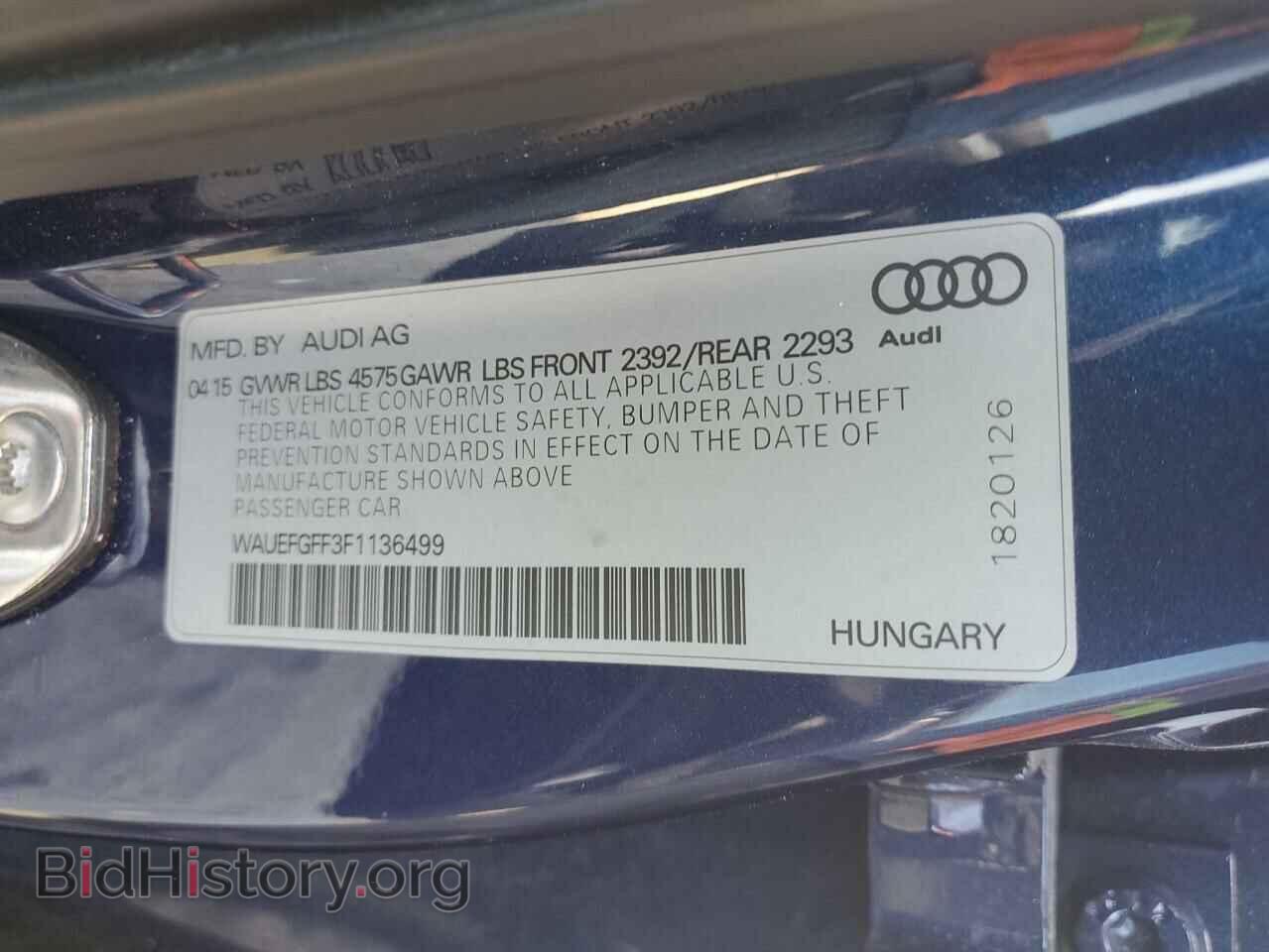 2015 AUDI A3 - VIN: WAUEFGFF3F1136499 - Фото 12