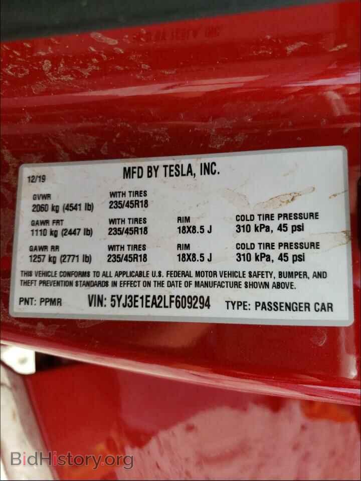 2020 TESLA MODEL 3 - VIN: 5YJ3E1EA2LF609294 - Photo 10