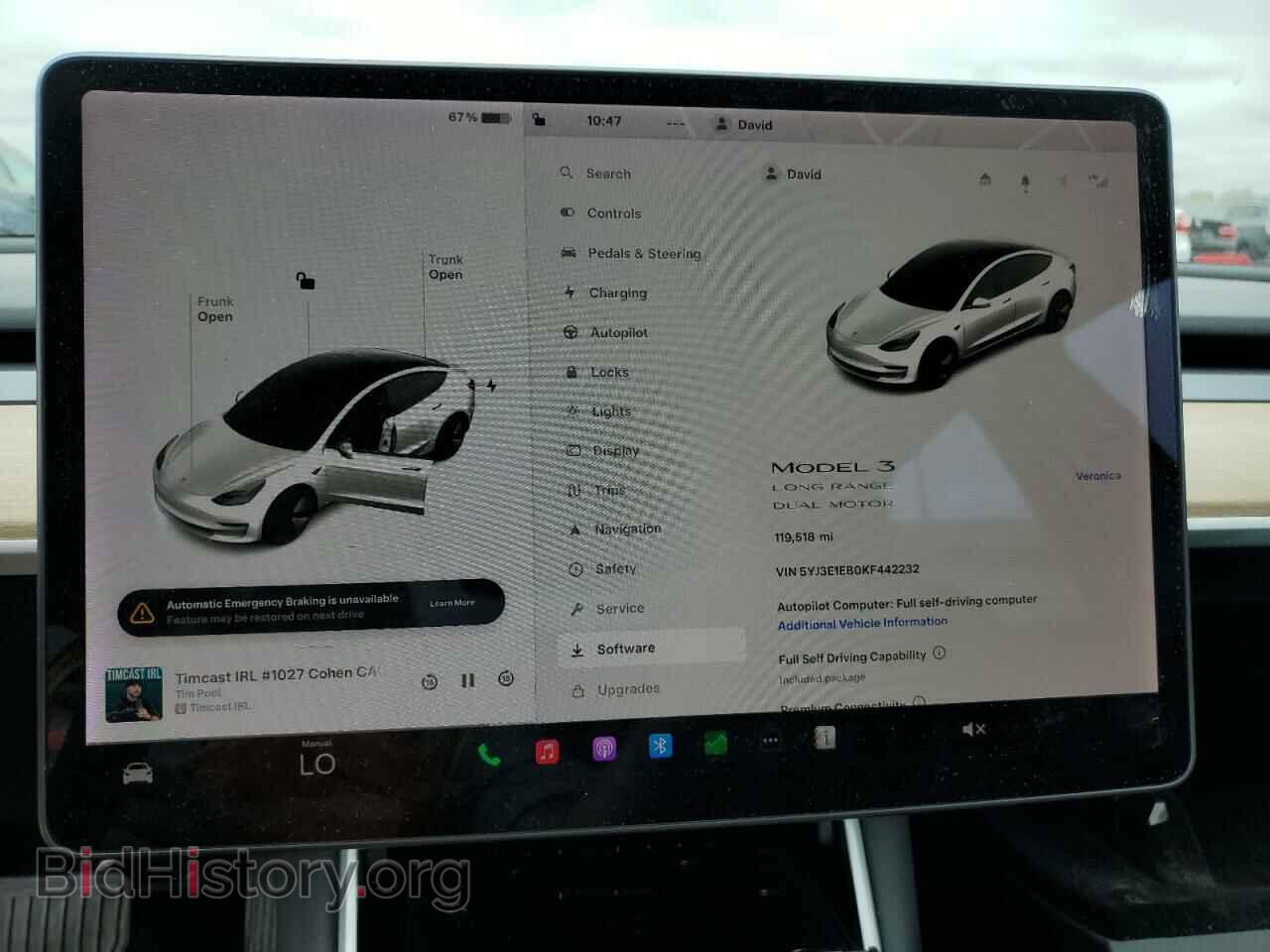 2019 TESLA MODEL 3 - VIN: 5YJ3E1EB0KF442232 - Фото 9