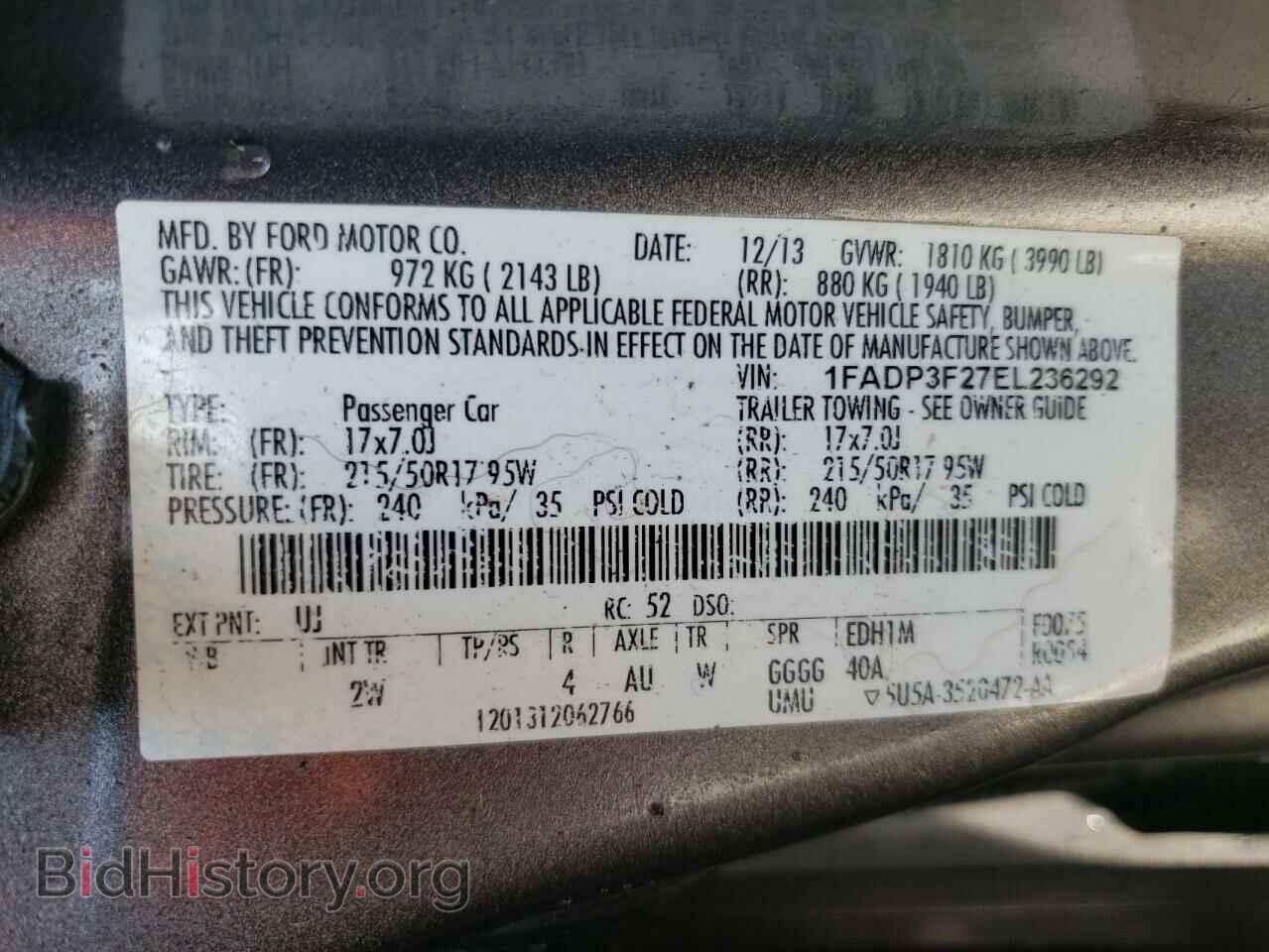 2014 FORD FOCUS - VIN: 1FADP3F27EL236292 - Фото 10