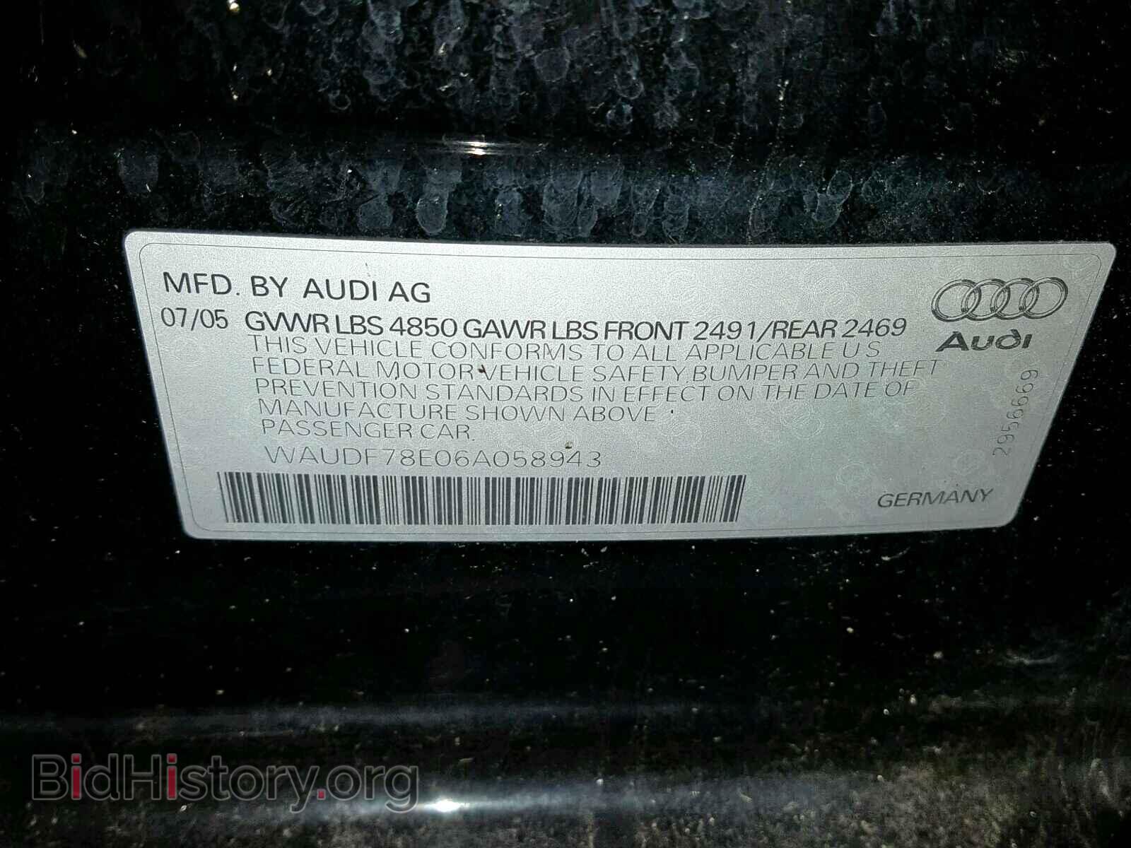 2006 AUDI A4 - VIN: WAUDF78E06A058943 - Photo 10