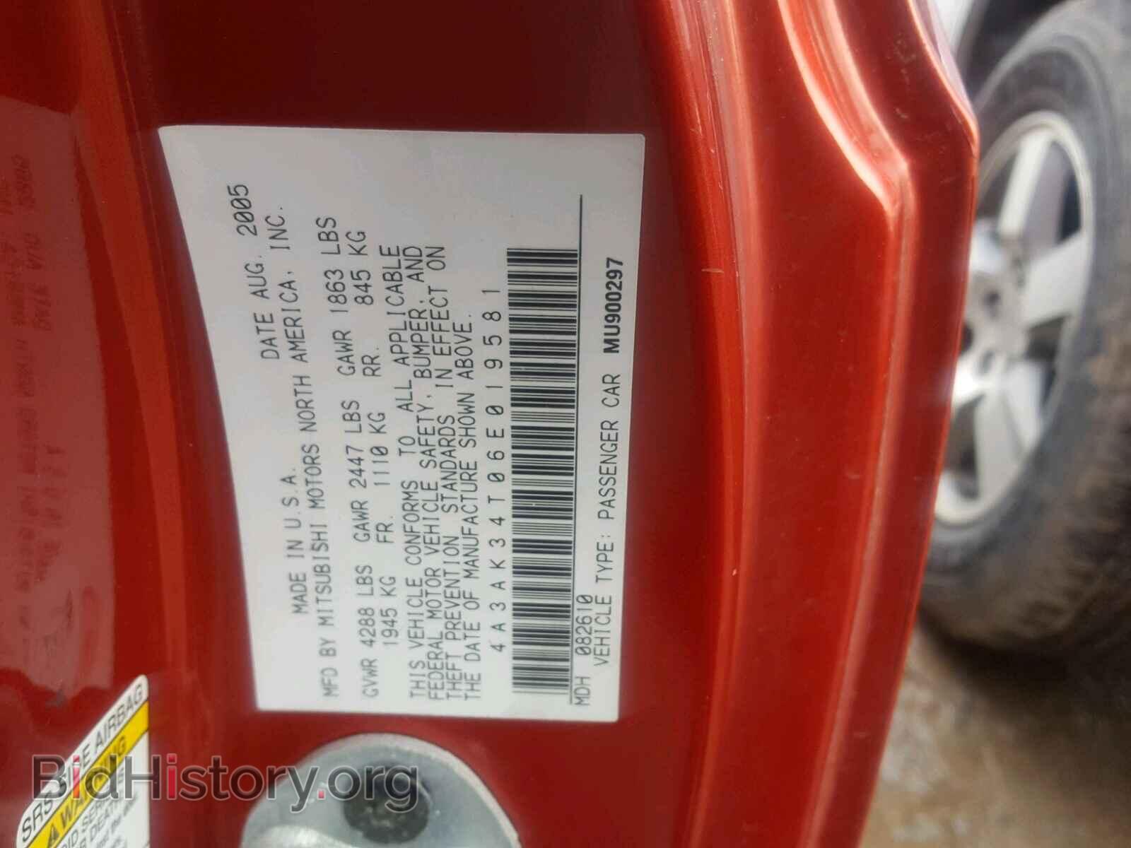 2006 MITSUBISHI ECLIPSE - VIN: 4A3AK34T06E019581 - Photo 10