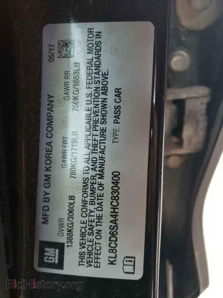 2017 CHEVROLET SPARK - VIN: KL8CD6SA4HC830400 - Фото 10