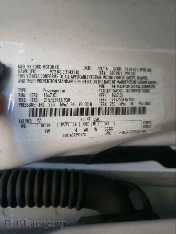 2016 FORD FOCUS - VIN: 1FADP3F21GL390628 - Фото 10