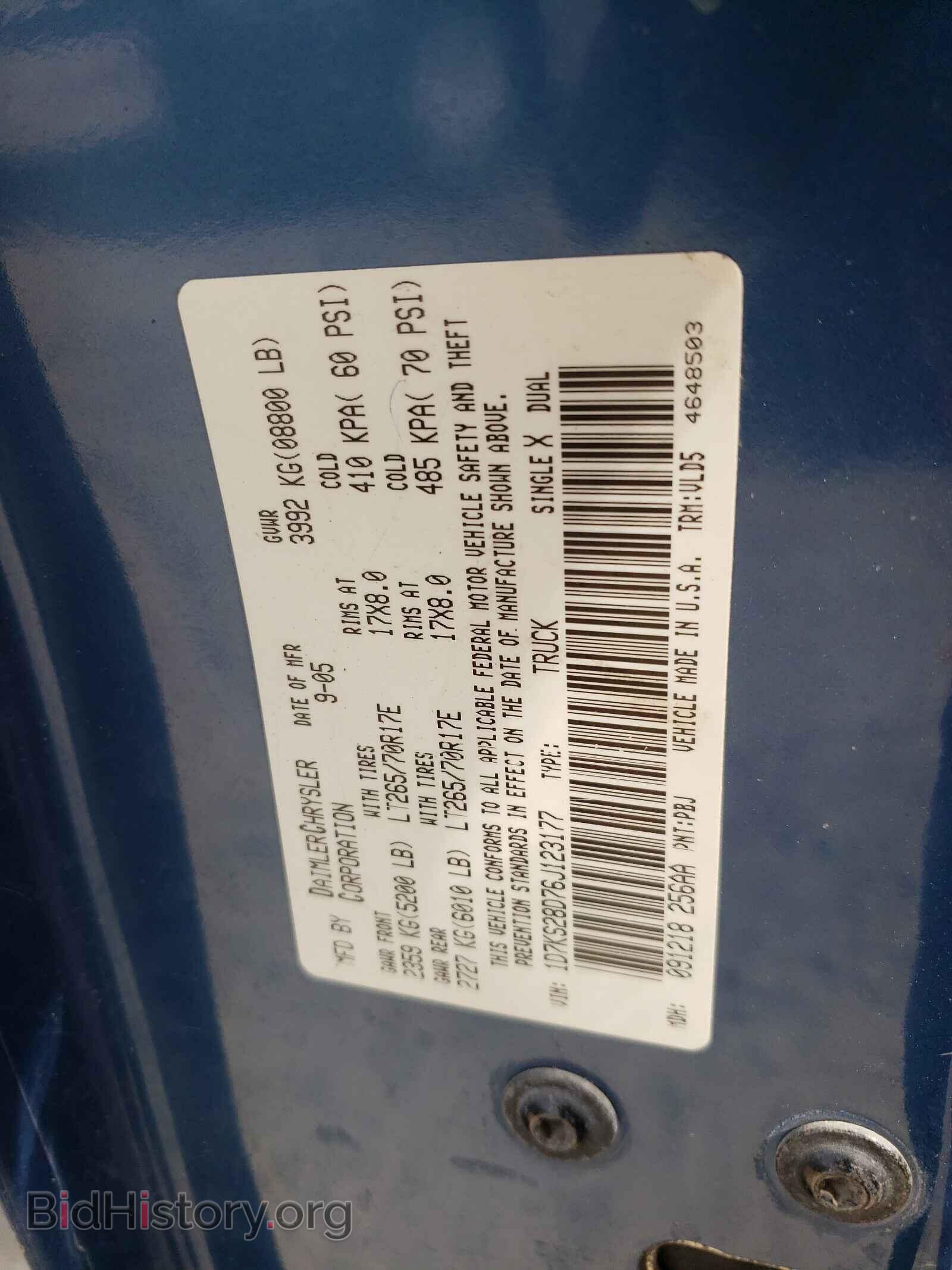 2006 DODGE RAM - VIN: 1D7KS28D76J123177 - Photo 10