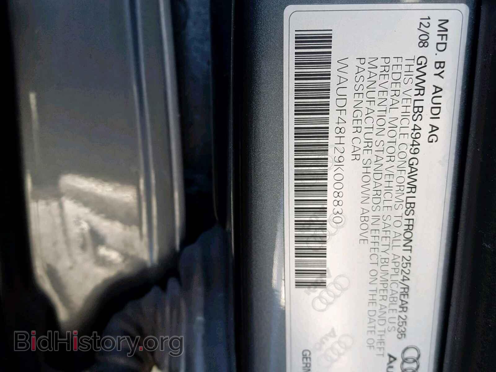 2009 AUDI A4 - VIN: WAUDF48H29K008830 - Фото 10