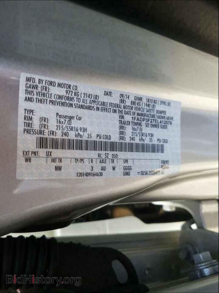 2014 FORD FOCUS - VIN: 1FADP3F27EL412578 - Фото 10