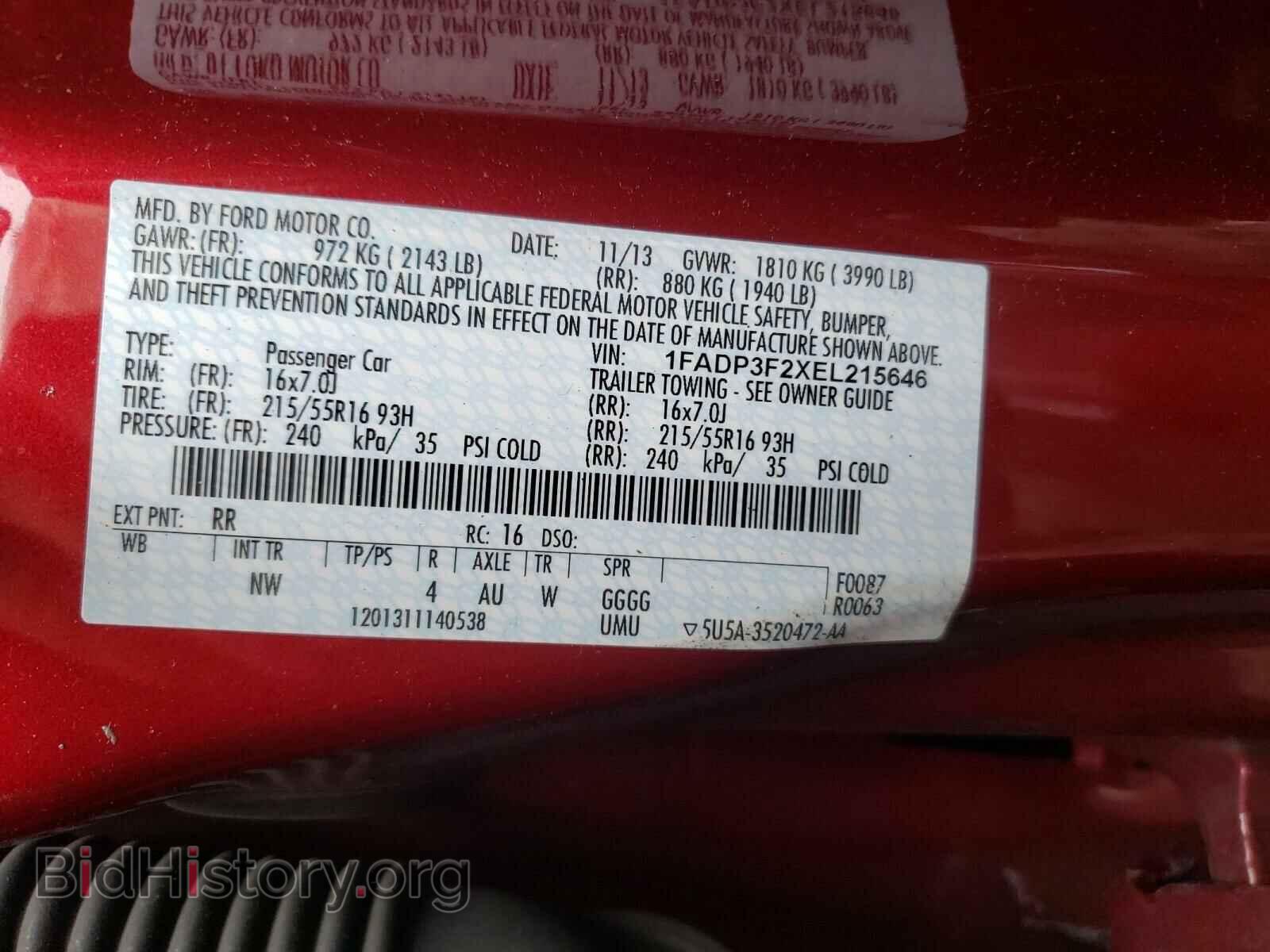 2014 FORD FOCUS - VIN: 1FADP3F2XEL215646 - Photo 10