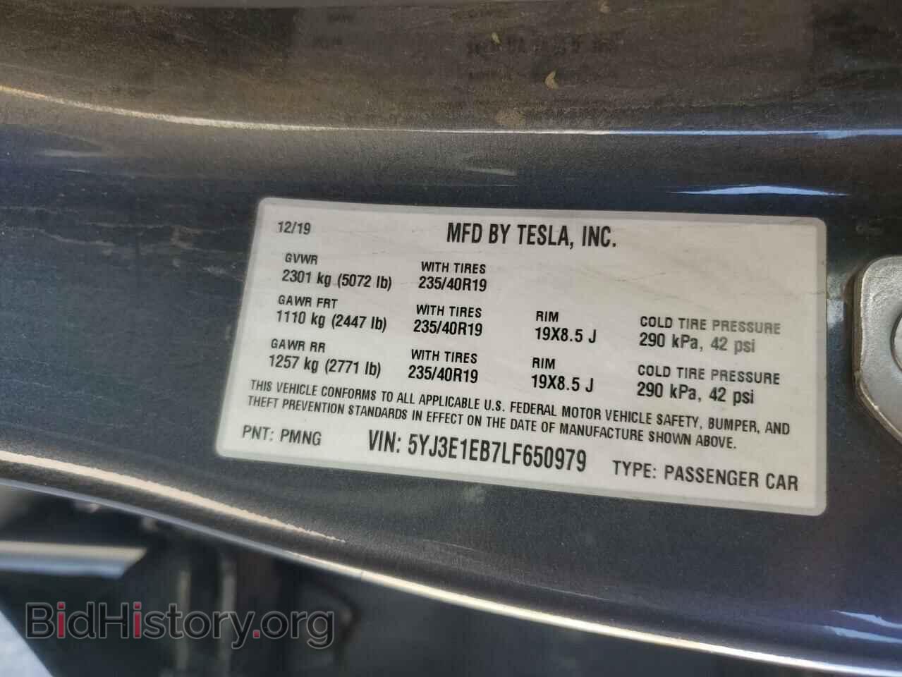 2020 TESLA MODEL 3 - VIN: 5YJ3E1EB7LF650979 - Фото 12