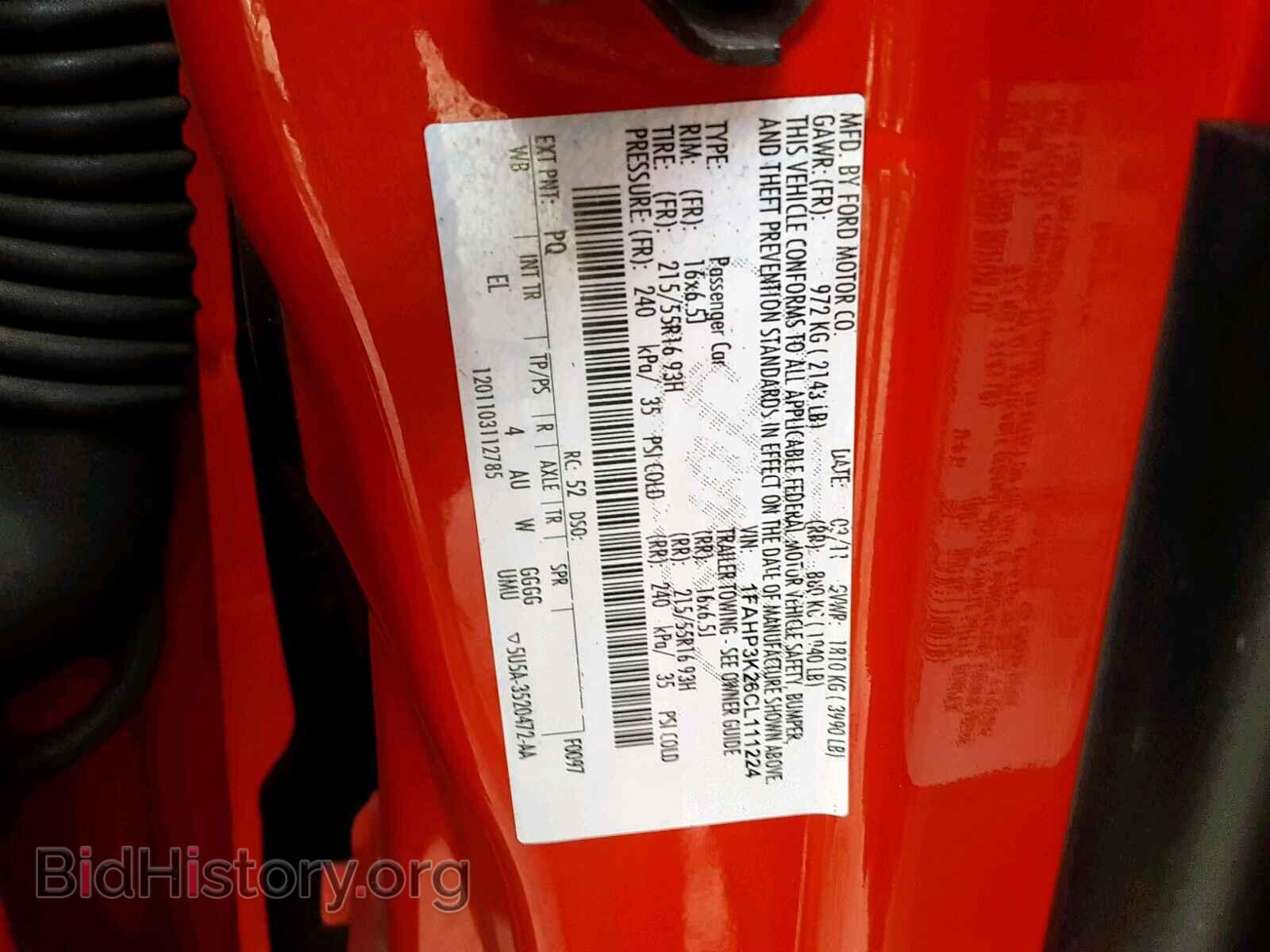 2012 FORD FOCUS - VIN: 1FAHP3K26CL111224 - Фото 10