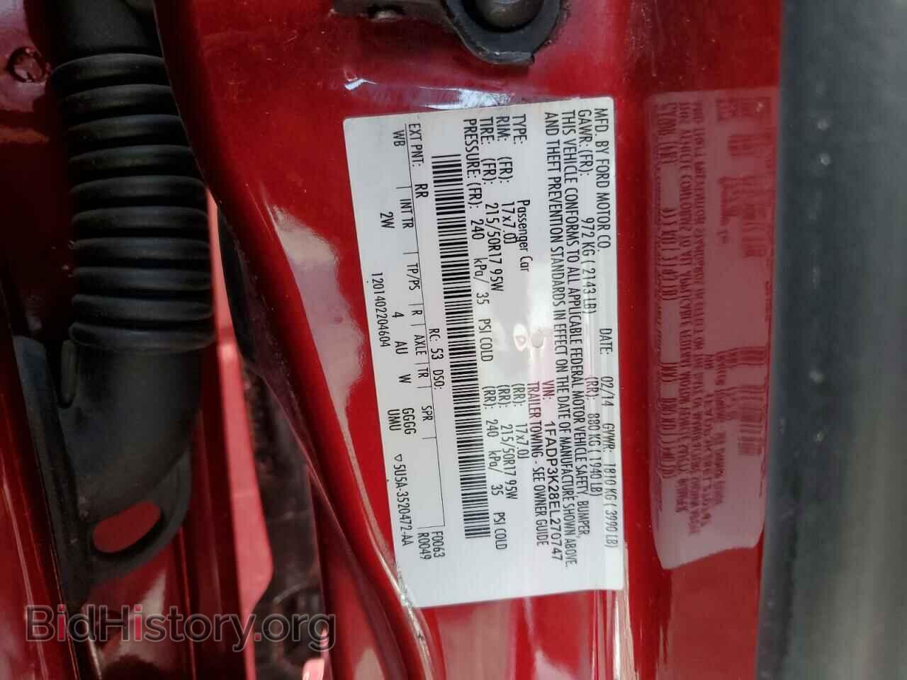 2014 FORD FOCUS - VIN: 1FADP3K28EL270747 - Фото 10