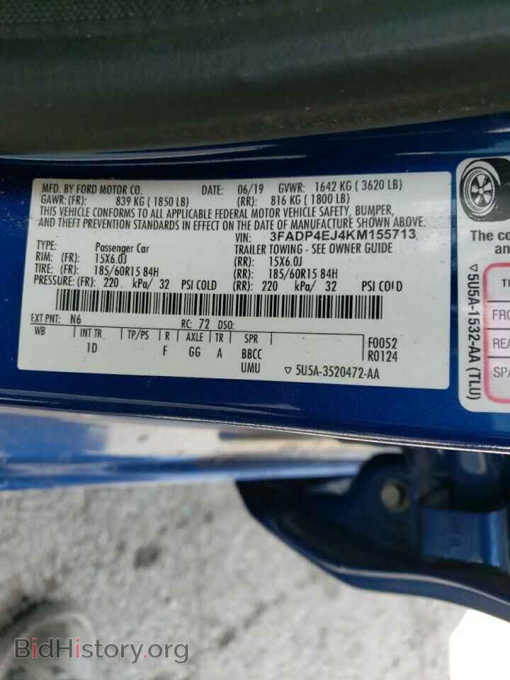 2019 FORD FIESTA - VIN: 3FADP4EJ4KM155713 - Фото 10