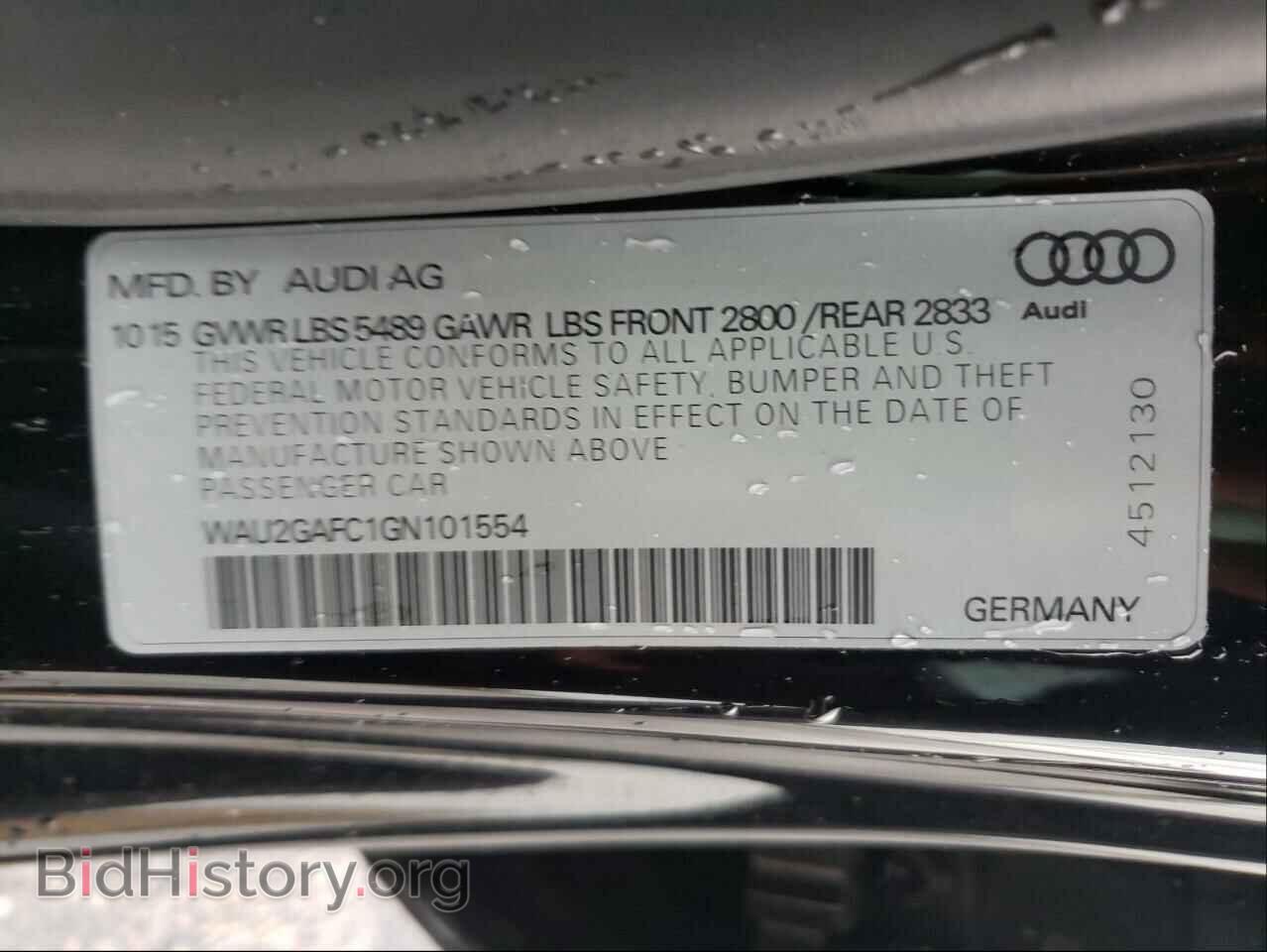 2016 AUDI A7 - VIN: WAU2GAFC1GN101554 - Фото 10