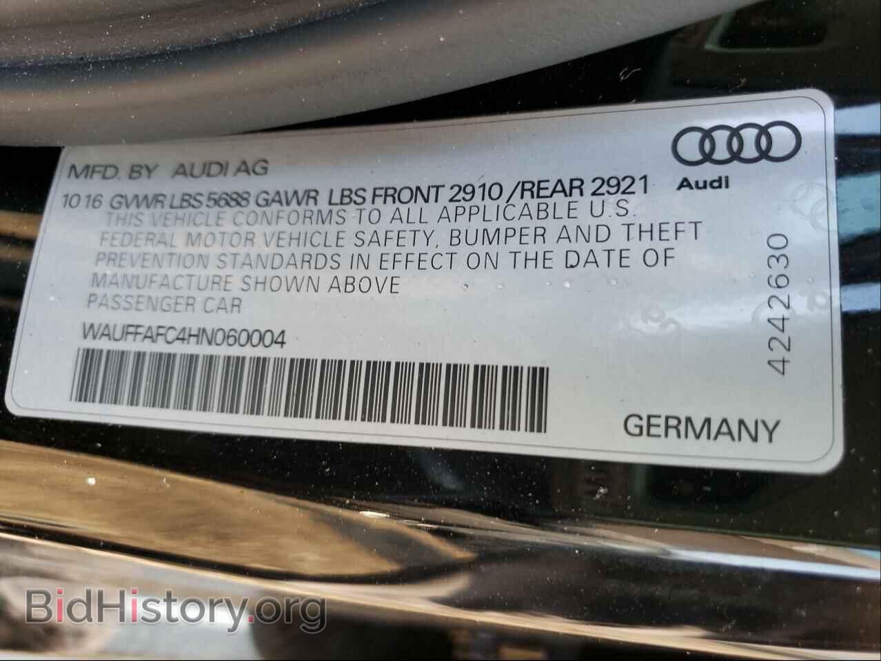 2017 AUDI S6/RS6 - VIN: WAUFFAFC4HN060004 - Фото 10