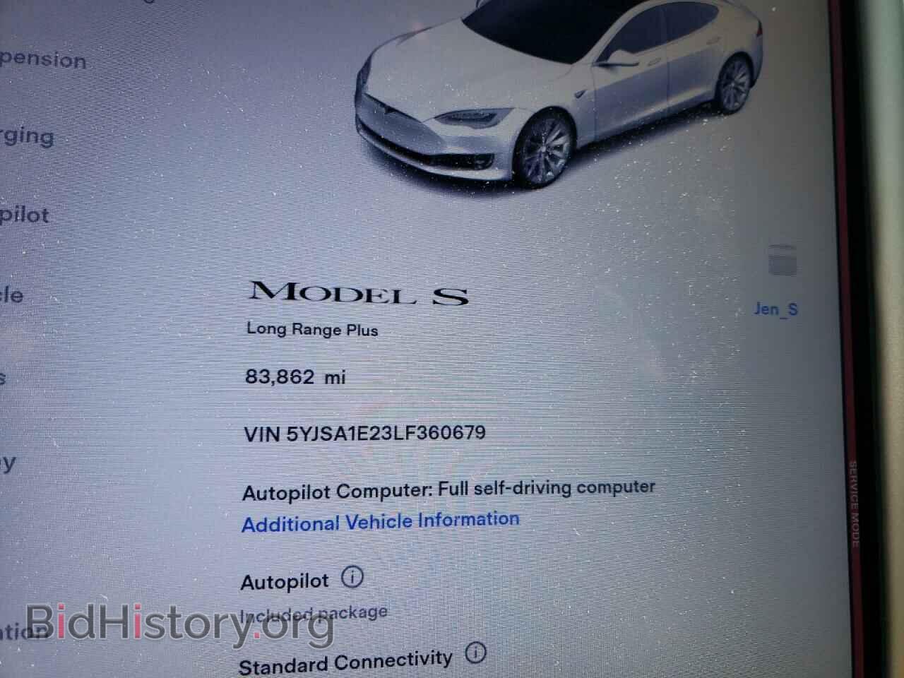 2020 TESLA MODEL S - VIN: 5YJSA1E23LF360679 - Фото 9