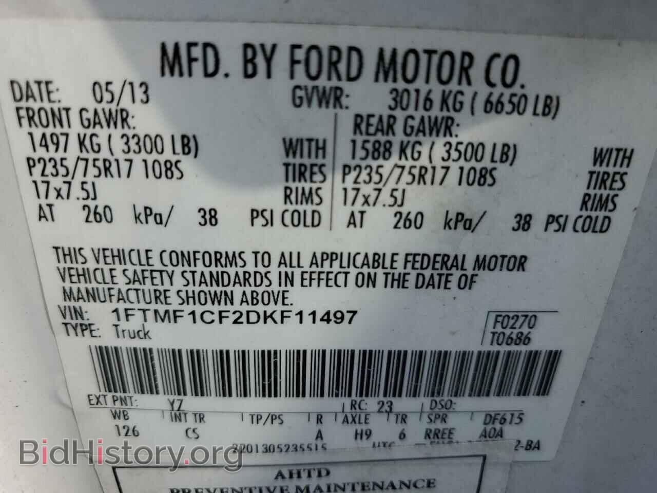 2013 FORD F150 - VIN: 1FTMF1CF2DKF11497 - Фото 10
